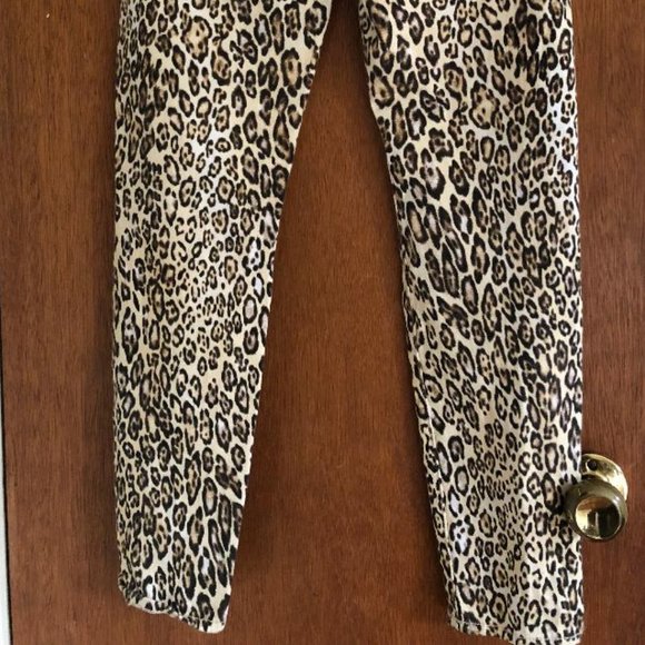 7 For All Mankind Sz 29 Waist, Dk Brown/Black & Tan Cheetah print,  skinny jeans - Picture 4 of 13